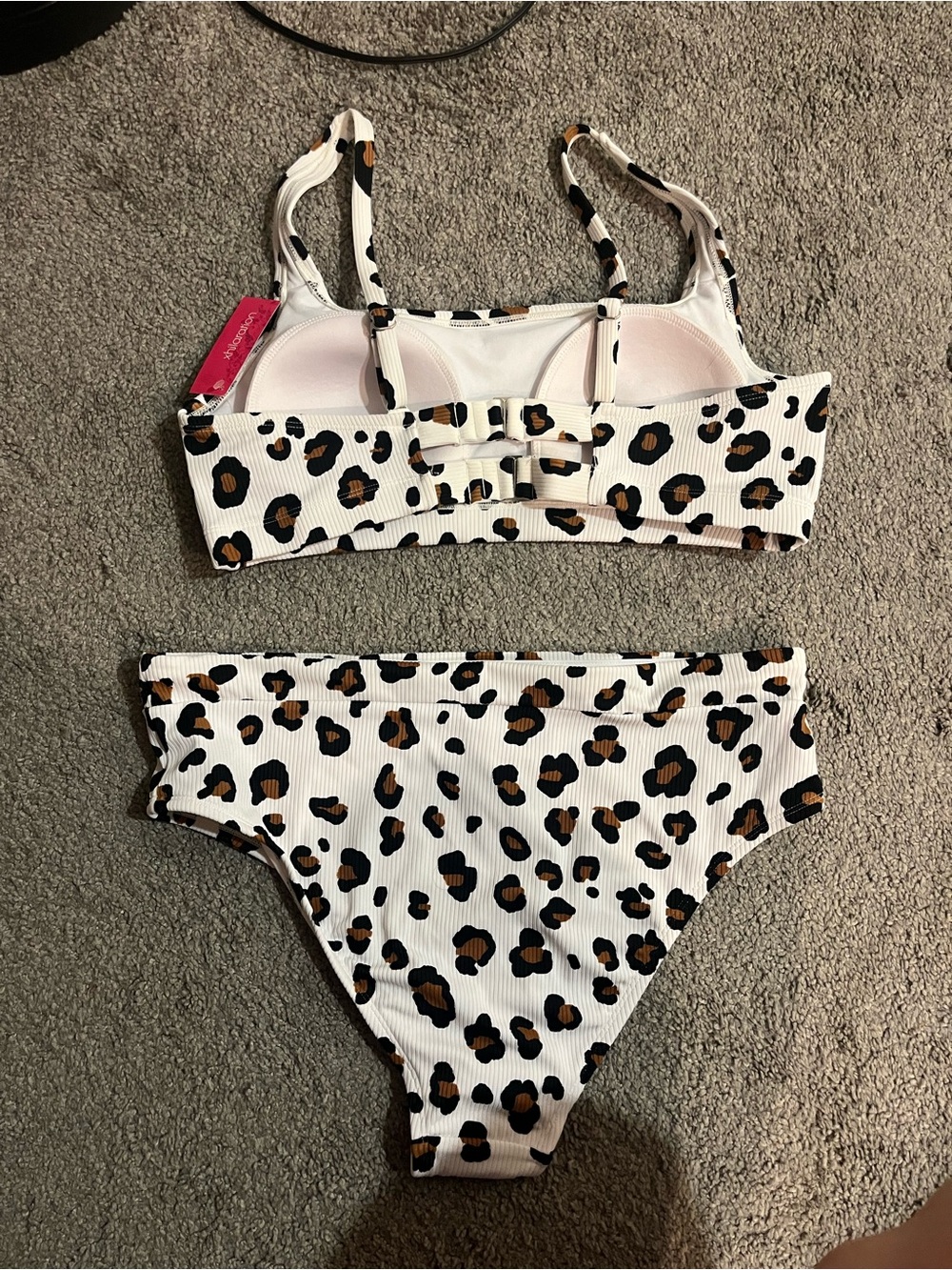 Leopard Print Ribbed Bikini Set - Picture 3 of 4